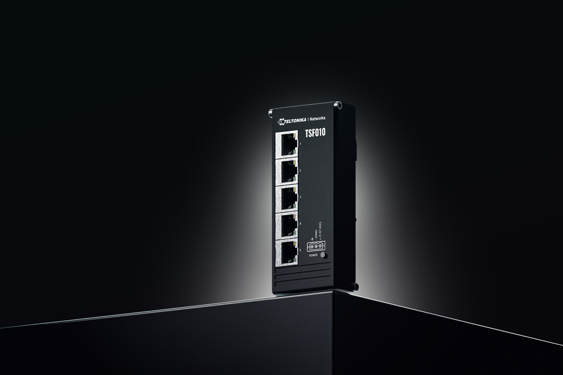 TSF010 Teltonika TSF010 Industrial 5 Port Fast Ethernet Unmanaged Switch DIN Rail - Image 1